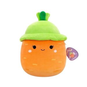 NEW Squishmallows 12" Caroleena Orange Carrot Green Bucket Hat Spring Easter